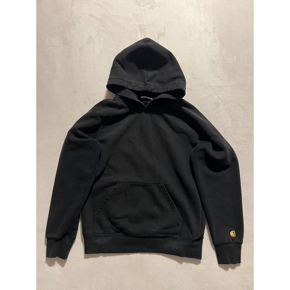Carhartt WIP Hooded Chase Sweatshirt Black XS Mens Pullover Hoodie 1026384
